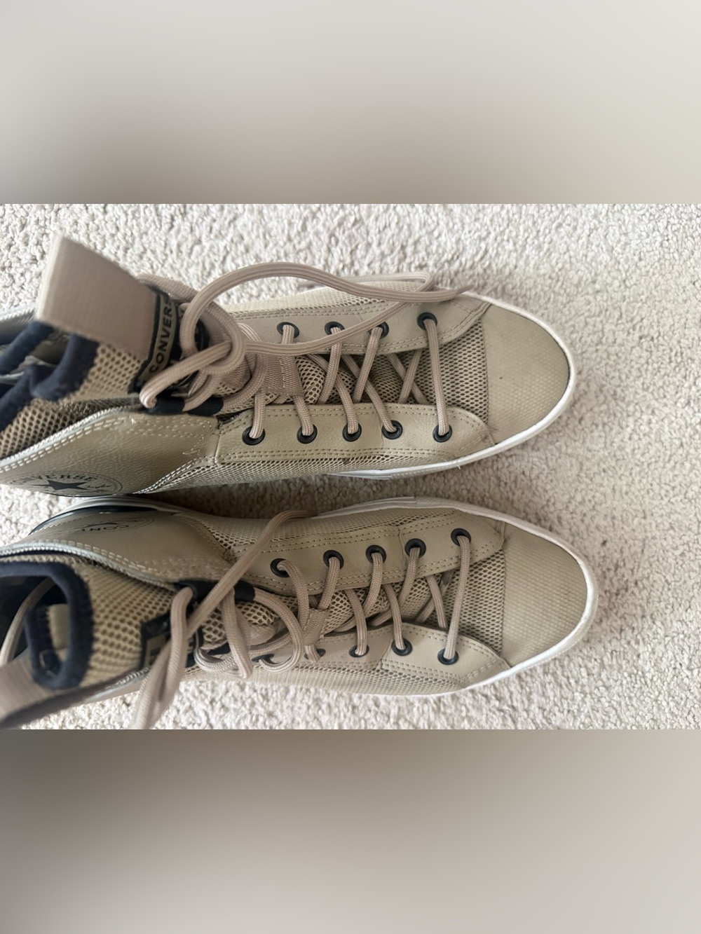 Converse Men's Sneakers in Tan with Black Accents - Picture 6 of 7